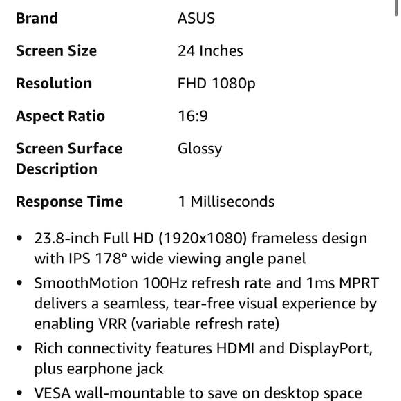 NIB ASUS VA249 Gaming/Computer Monitor - Picture 11 of 13